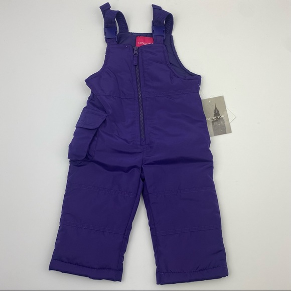 LONDON FOG Baby Girls Classic Snow Bib Ski Snowsuit Purple, Size 12 Months NWT - Picture 4 of 8